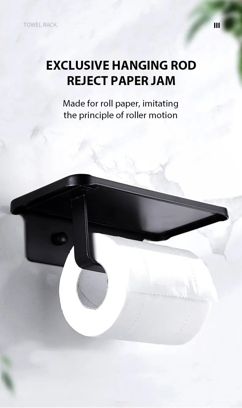 Space Aluminum Bathroom Towel and Toilet Paper Holder