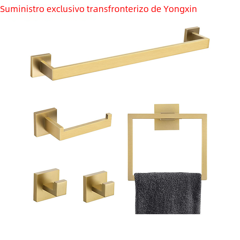 304 Stainless Steel Towel Bar Set with Hooks and Rings