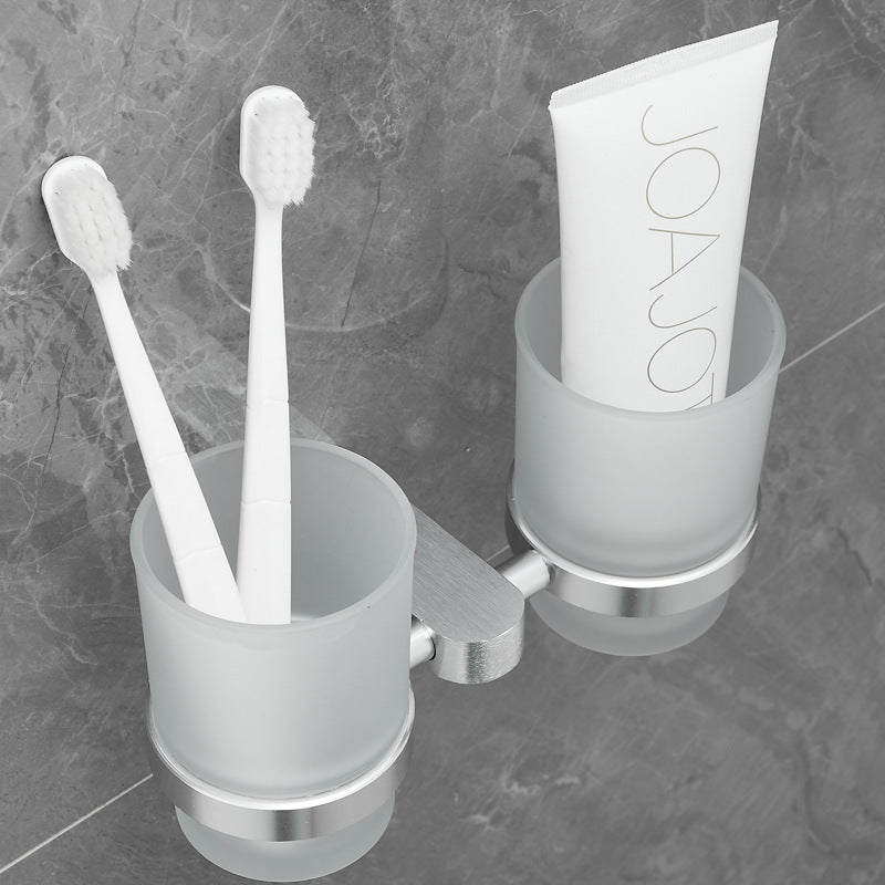 Aluminum Bathroom Accessory Set with Towel Rack and Hooks