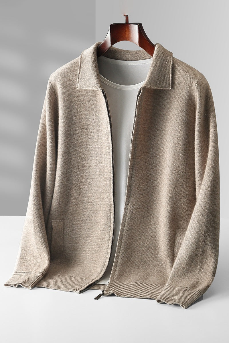 Men's Wool Knit Cardigan for Autumn and Winter