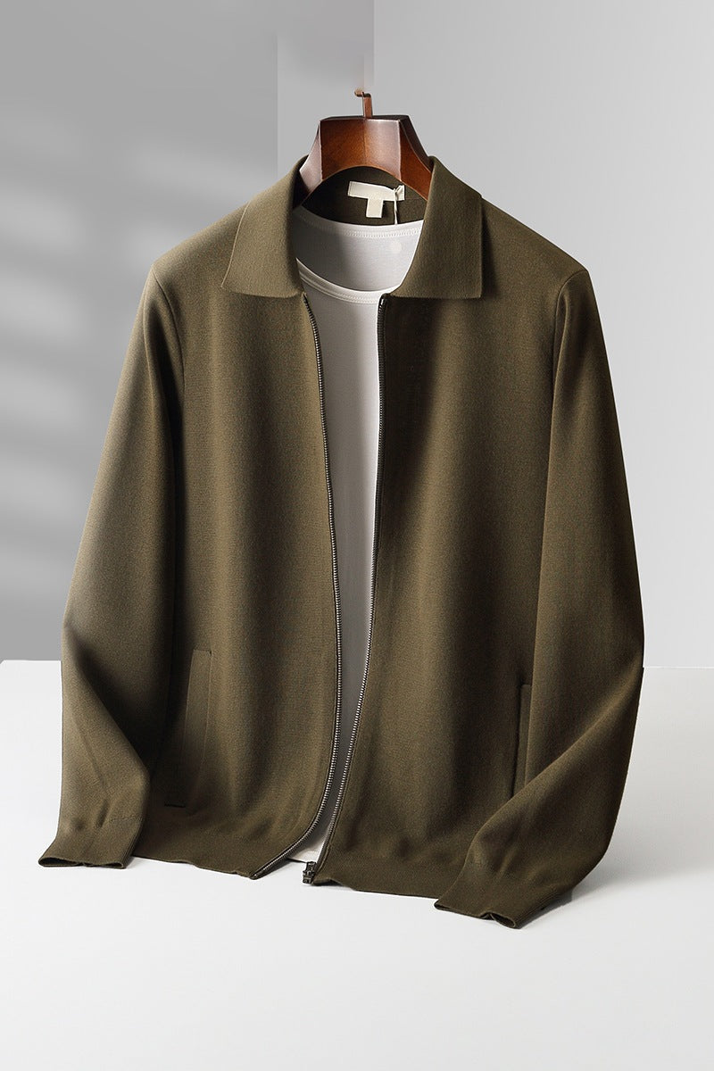 Men's Wool Knit Cardigan for Autumn and Winter