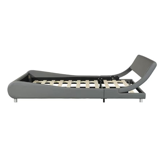 Faux Leather Upholstered Platform Bed Frame With LED Lighting With Remote Control And APP