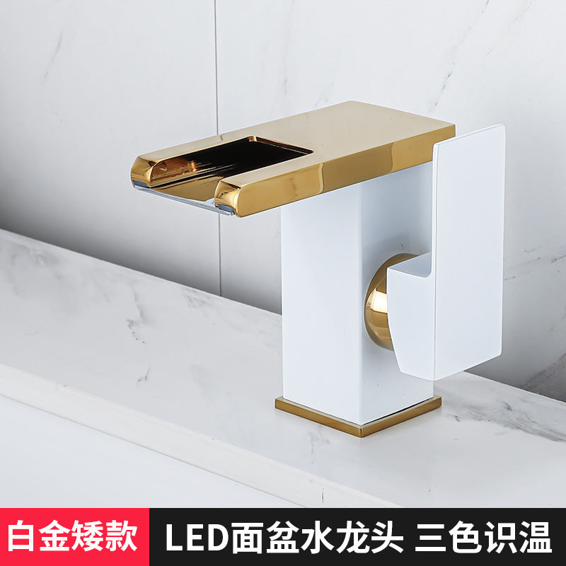 Black Waterfall Hot and Cold Basin Faucet for Bathroom