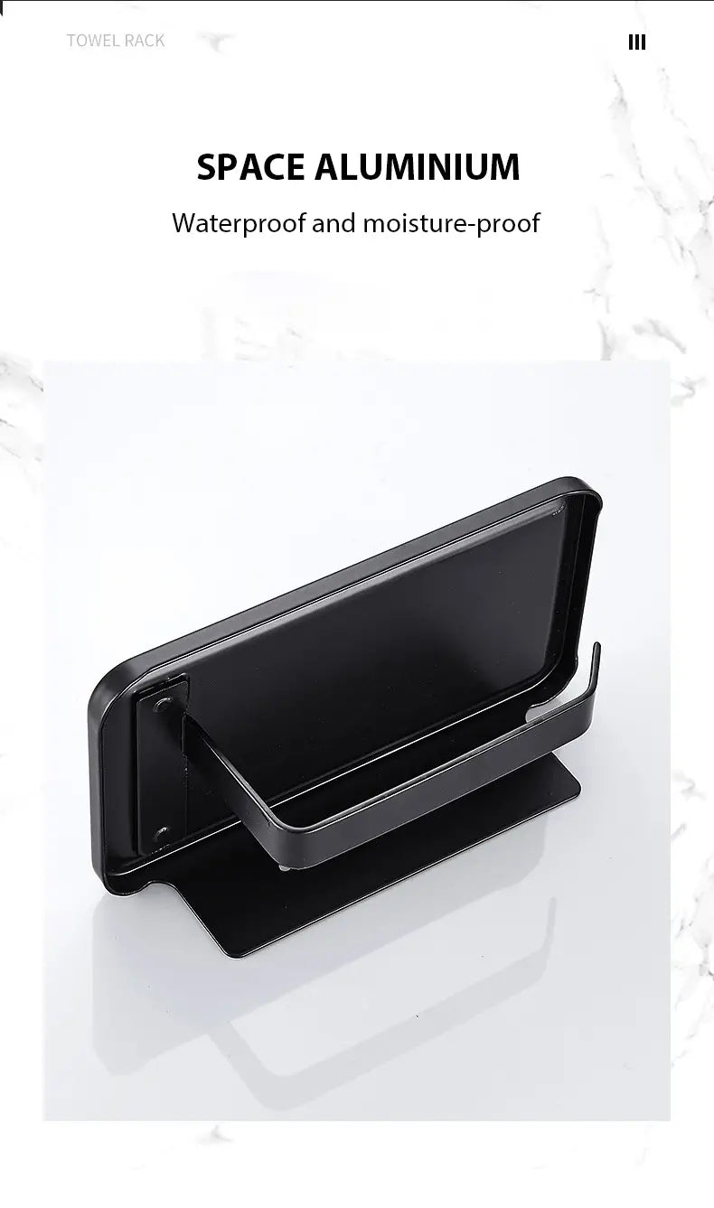 Space Aluminum Bathroom Towel and Toilet Paper Holder