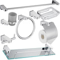 Aluminum Bathroom Accessory Set with Towel Rack and Hooks