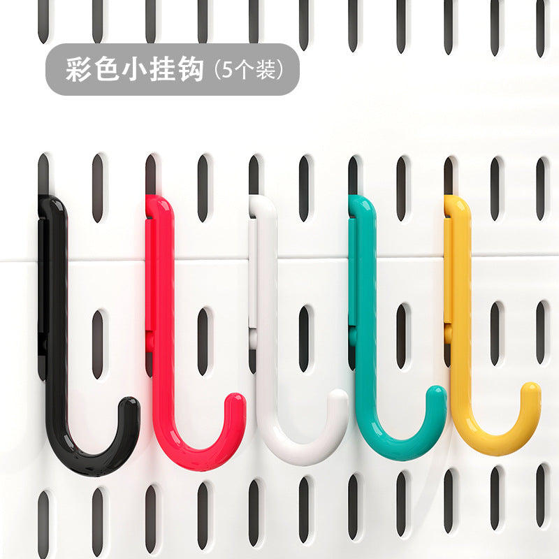 Wall-Mounted Storage Rack with Hooks for Home Use