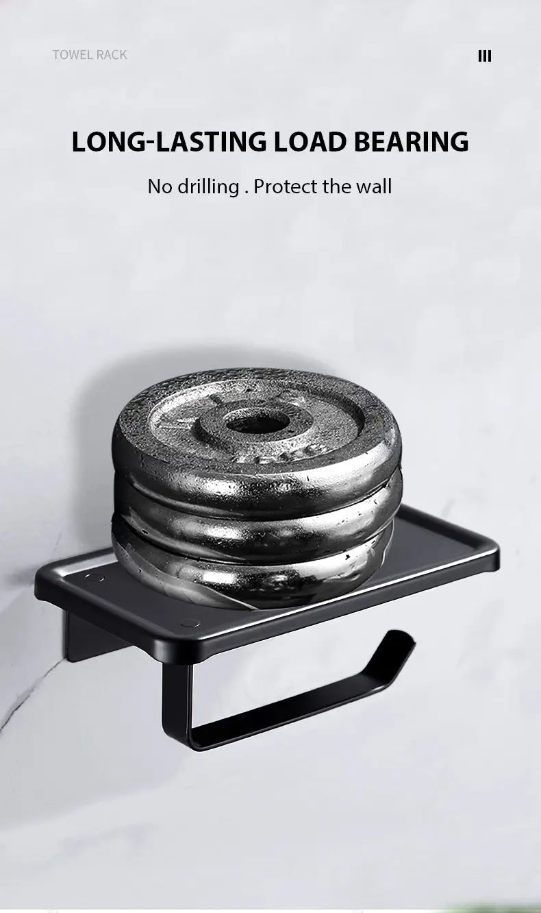 Space Aluminum Bathroom Towel and Toilet Paper Holder