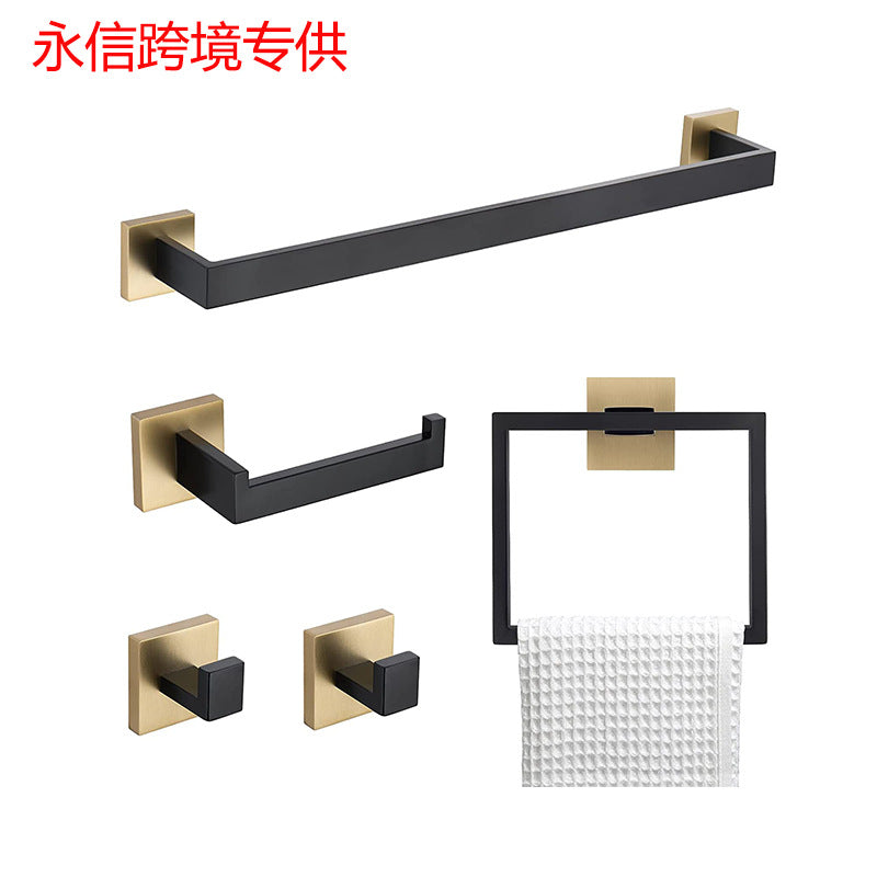 304 Stainless Steel Towel Bar Set with Hooks and Rings