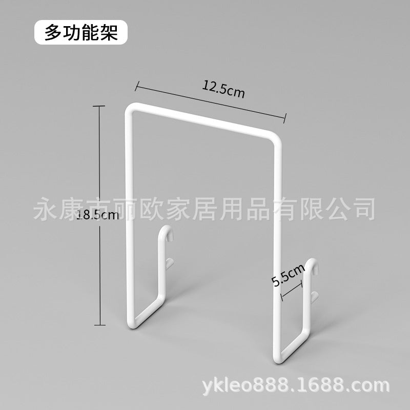 Wall-Mounted Storage Rack with Hooks for Home Use