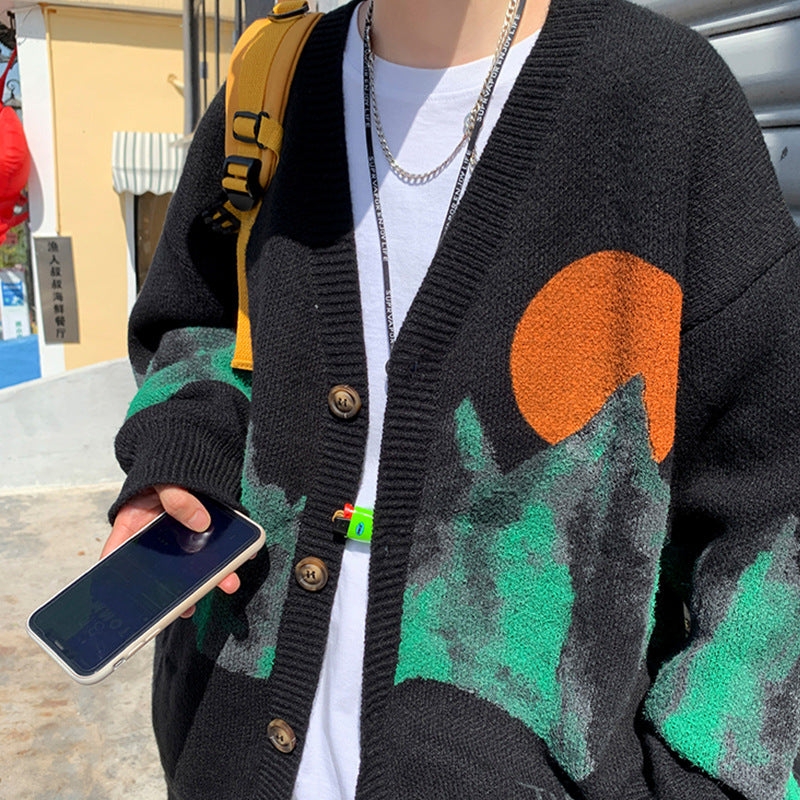 Men's Trendy Loose Cardigan Jacket for Autumn/Winter
