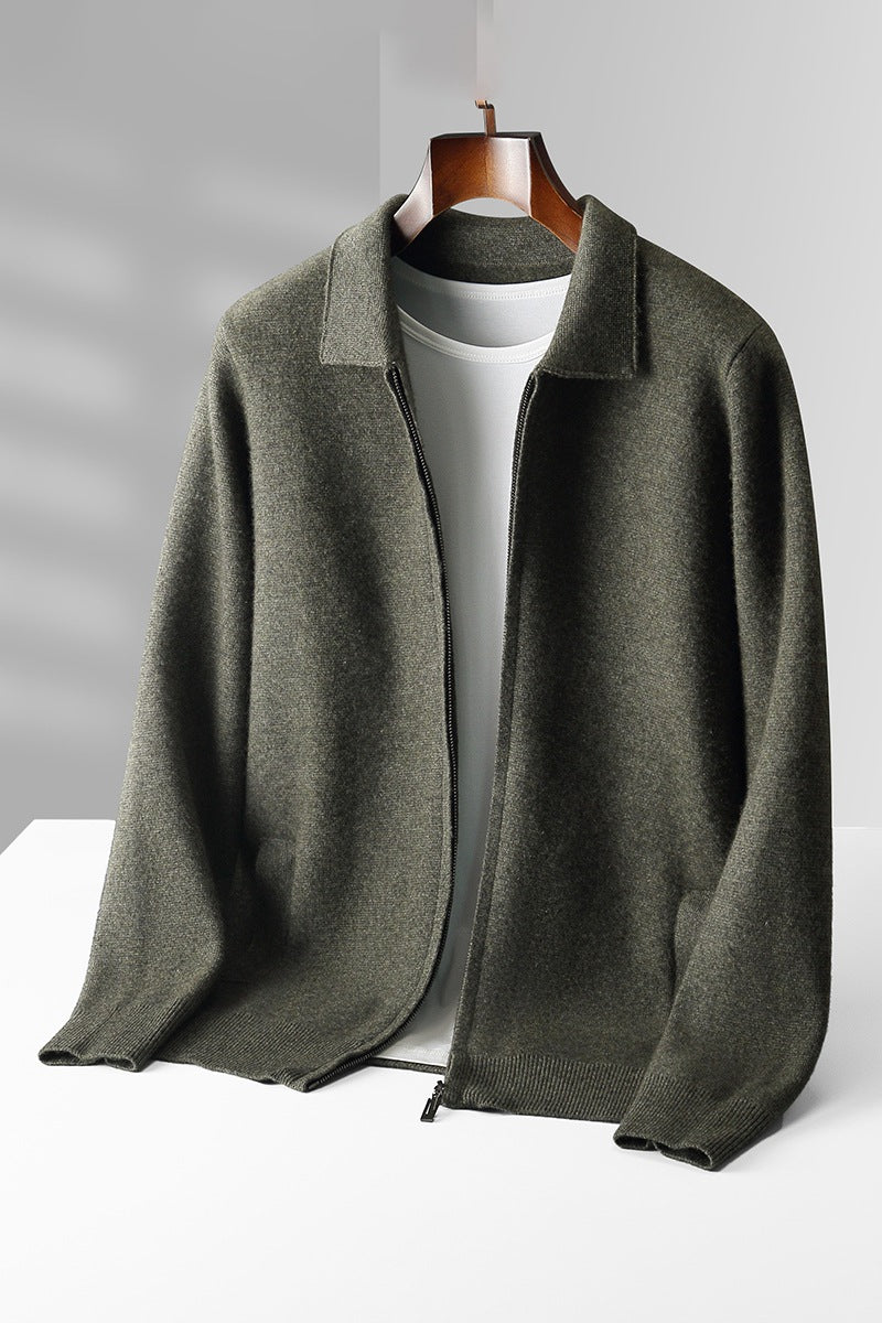 Men's Wool Knit Cardigan for Autumn and Winter