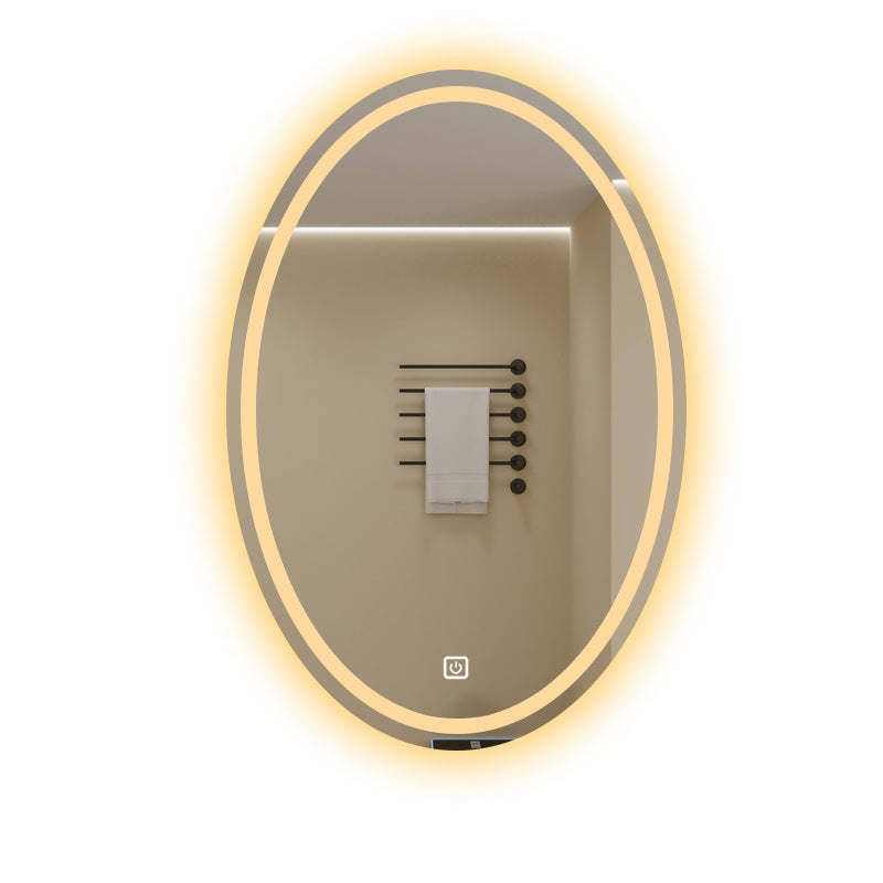 Smart LED Oval Bathroom Mirror with Anti-Fog Lighting