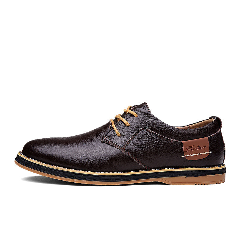 Men's Casual Leather Shoes - Genuine Cowhide Business Wear