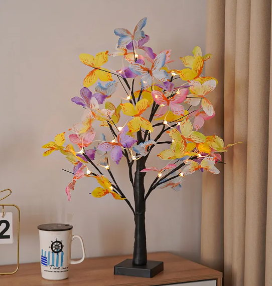 LED Birch Butterfly Tree Lamp