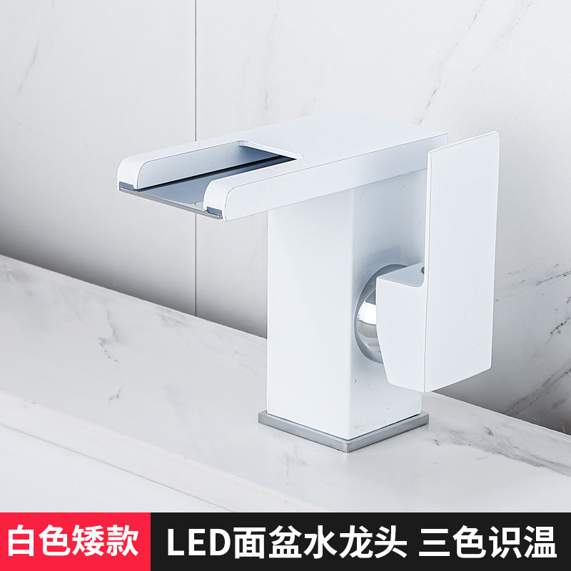 Black Waterfall Hot and Cold Basin Faucet for Bathroom