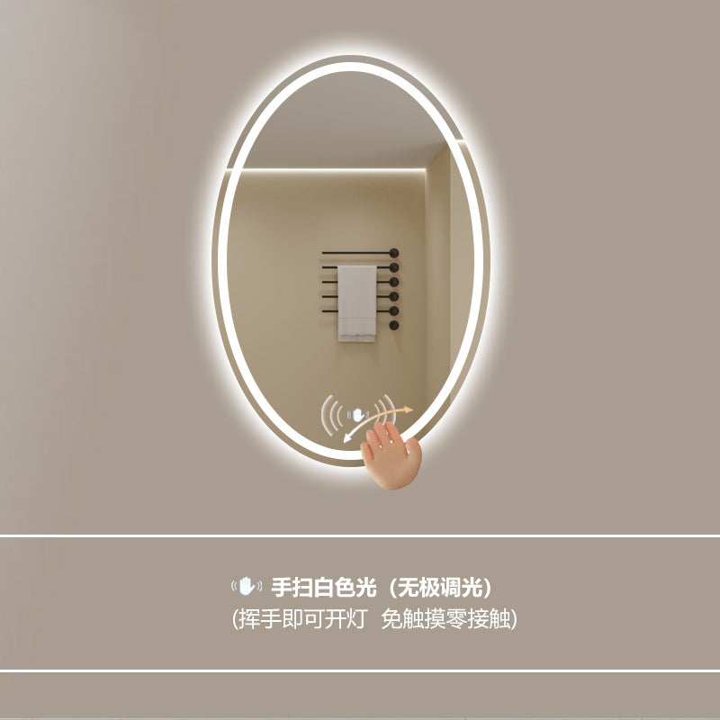 Smart LED Oval Bathroom Mirror with Anti-Fog Lighting