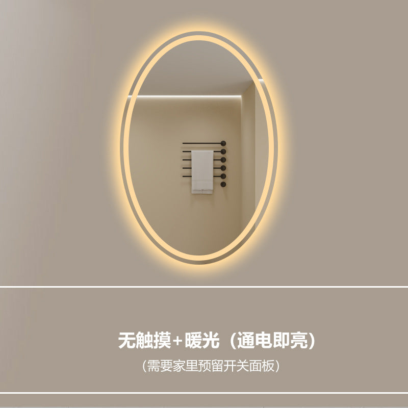 Smart LED Oval Bathroom Mirror with Anti-Fog Lighting