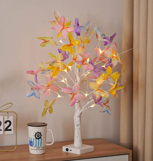 LED Birch Butterfly Tree Lamp