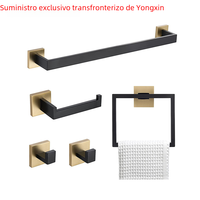 304 Stainless Steel Towel Bar Set with Hooks and Rings
