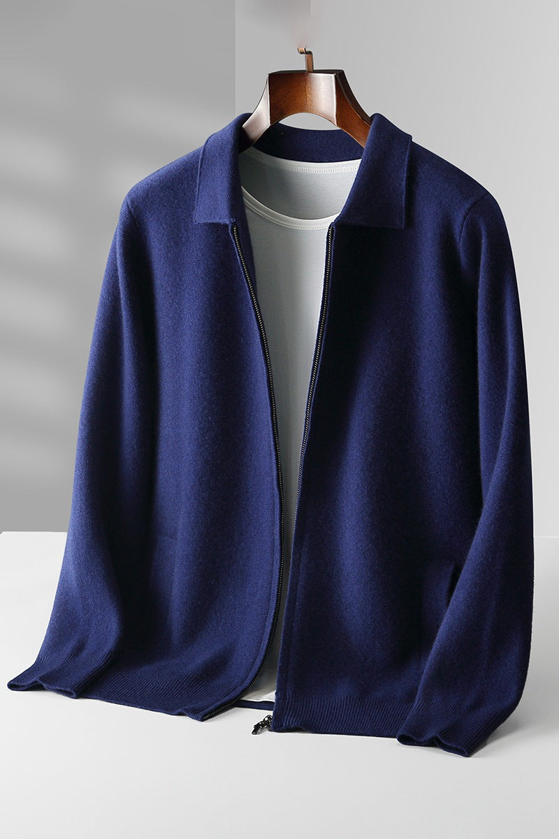 Men's Wool Knit Cardigan for Autumn and Winter