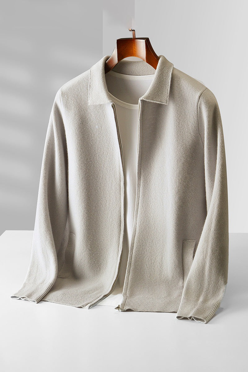 Men's Wool Knit Cardigan for Autumn and Winter