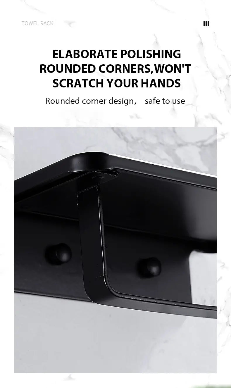 Space Aluminum Bathroom Towel and Toilet Paper Holder