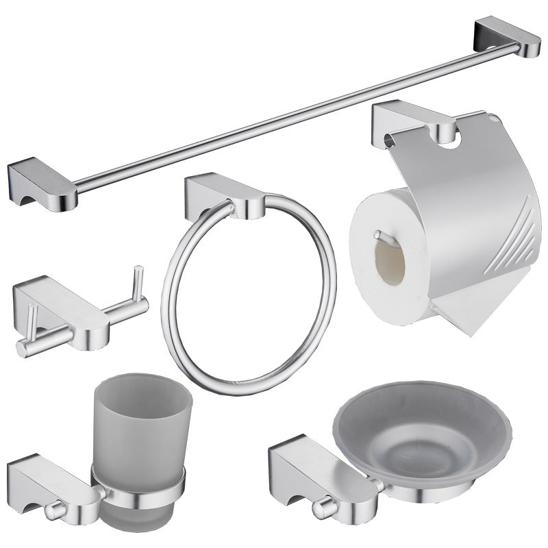 Aluminum Bathroom Accessory Set with Towel Rack and Hooks