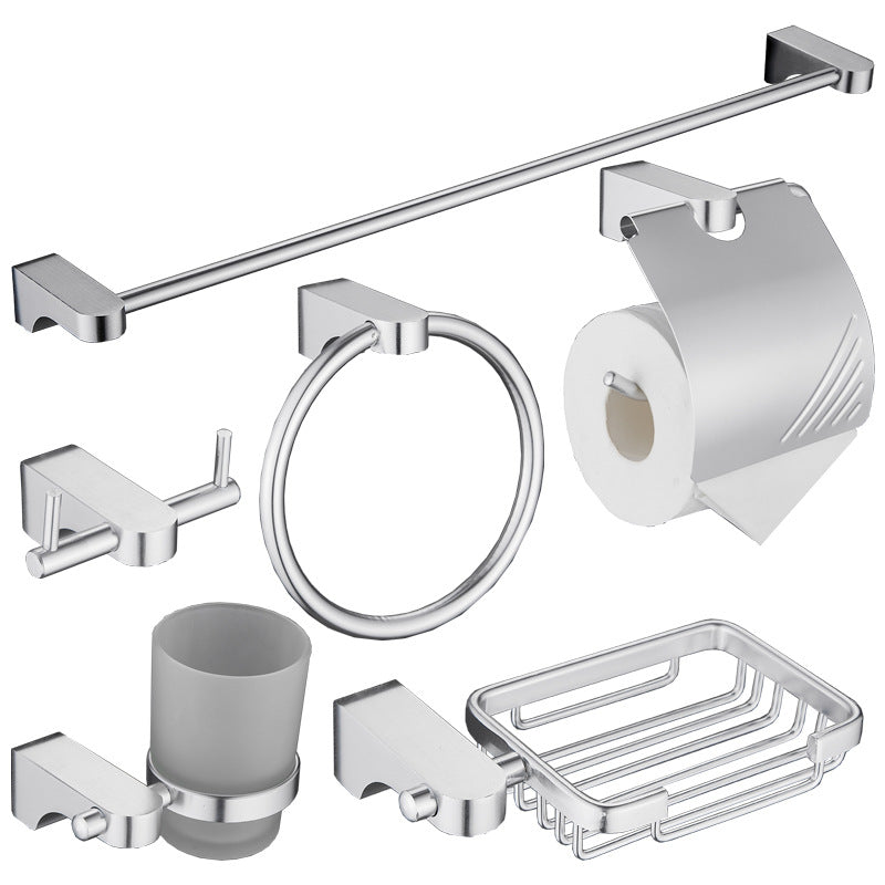 Aluminum Bathroom Accessory Set with Towel Rack and Hooks