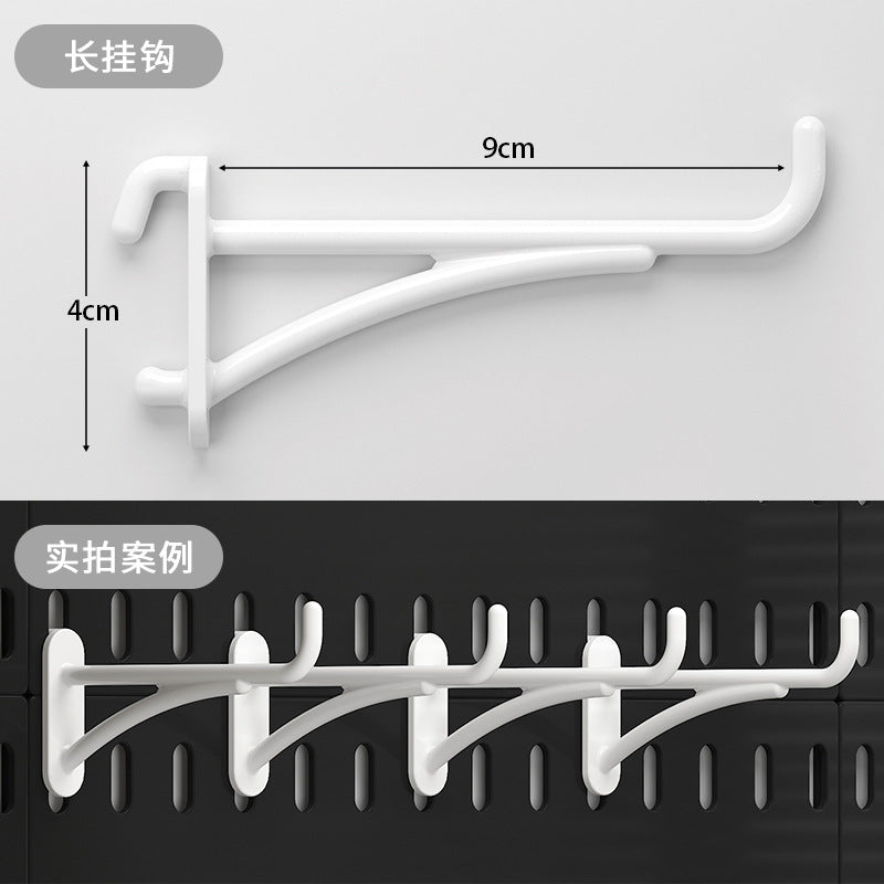 Wall-Mounted Storage Rack with Hooks for Home Use