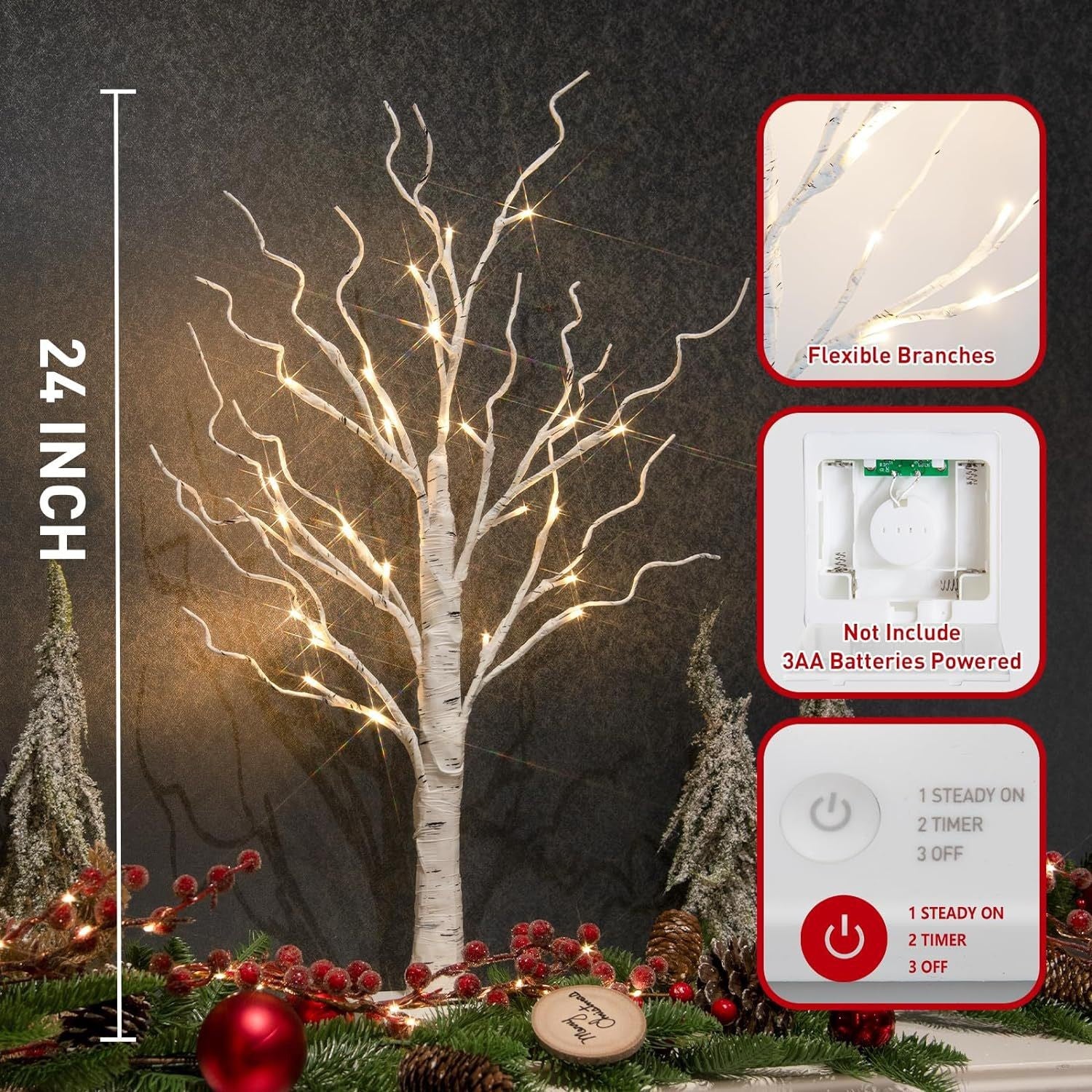 LED Birch Tree Lamp for Indoor Home Decoration