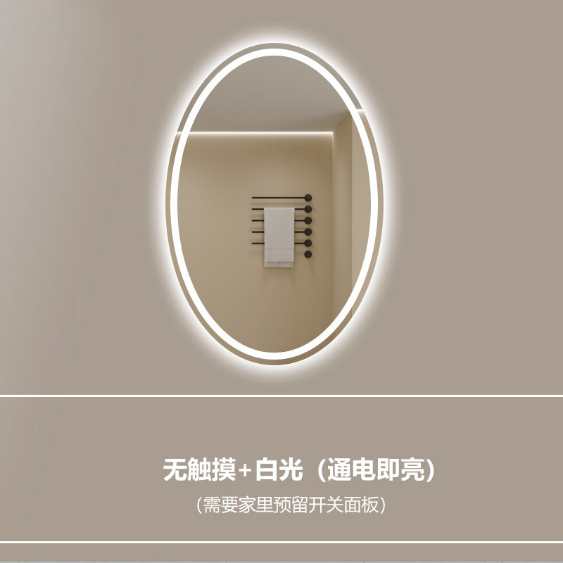 Smart LED Oval Bathroom Mirror with Anti-Fog Lighting