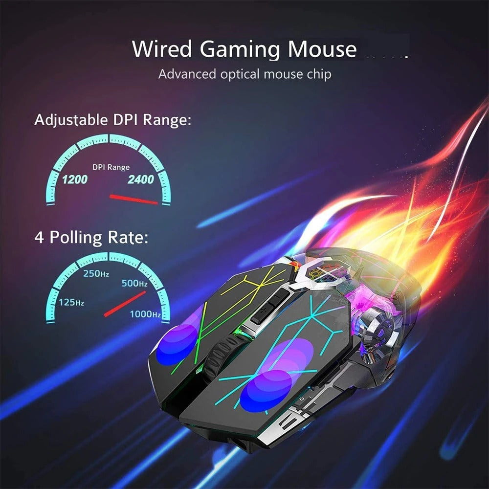Wireless Rechargeable Gaming Mouse with RGB Lights