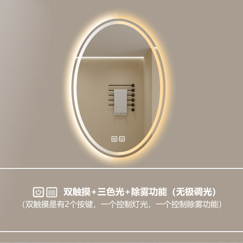 Smart LED Oval Bathroom Mirror with Anti-Fog Lighting