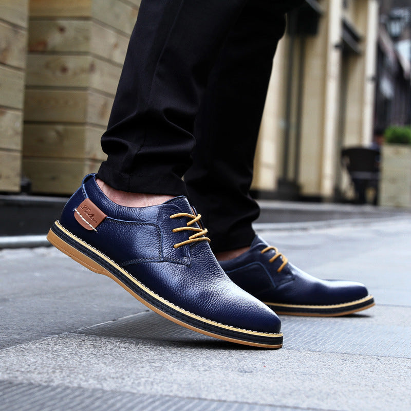 Men's Casual Leather Shoes - Genuine Cowhide Business Wear