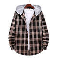 Men's Casual Hooded Plaid Cardigan for Autumn