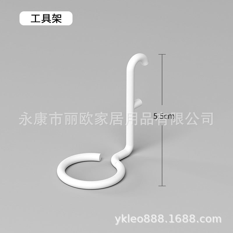 Wall-Mounted Storage Rack with Hooks for Home Use