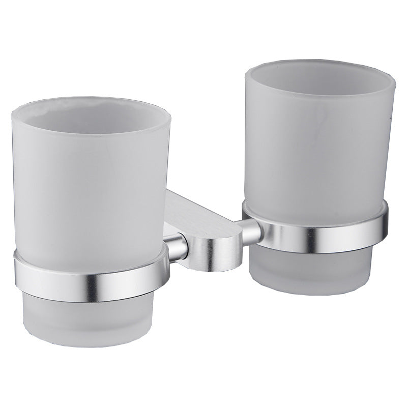 Aluminum Bathroom Accessory Set with Towel Rack and Hooks