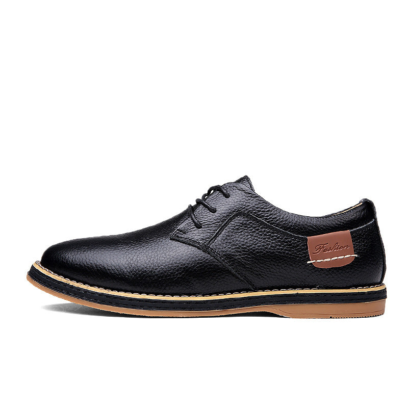 Men's Casual Leather Shoes - Genuine Cowhide Business Wear