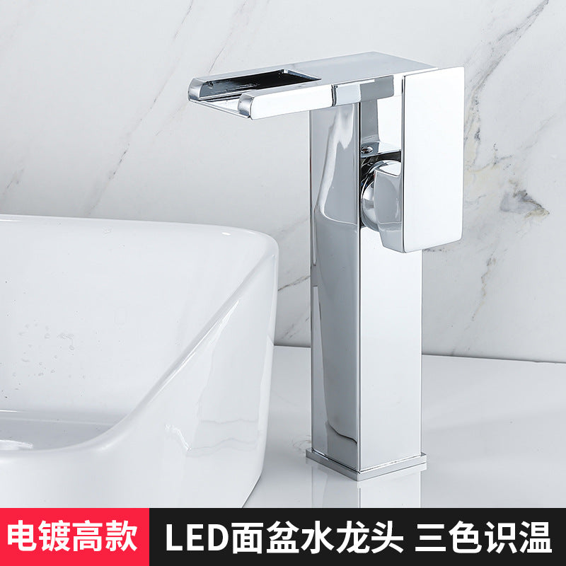 Black Waterfall Hot and Cold Basin Faucet for Bathroom