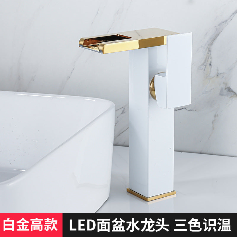 Black Waterfall Hot and Cold Basin Faucet for Bathroom