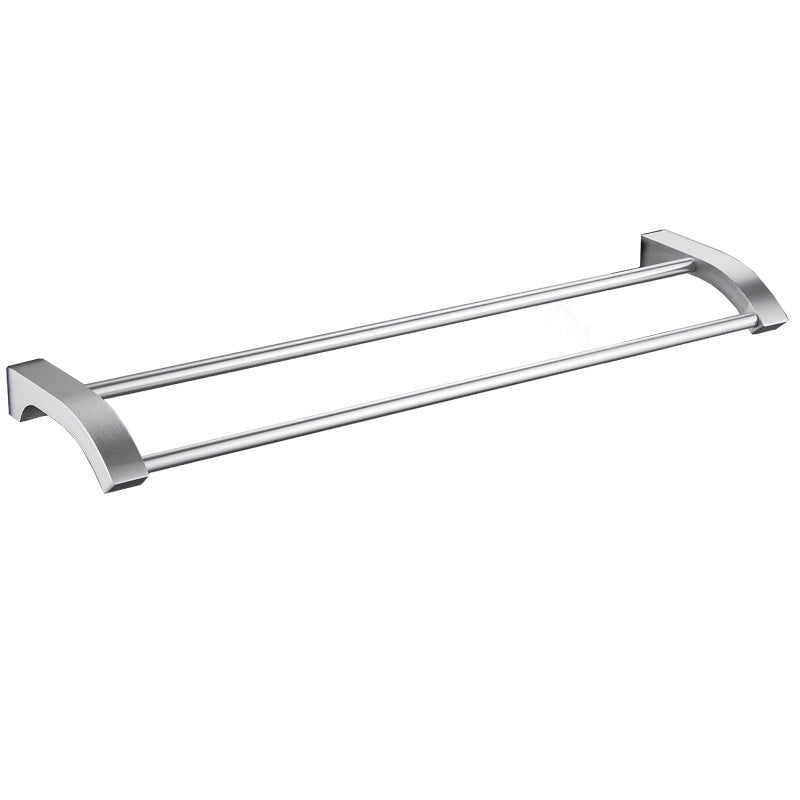 Aluminum Bathroom Accessory Set with Towel Rack and Hooks