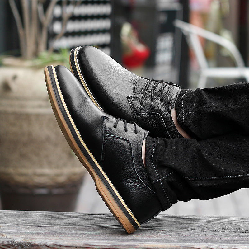Men's Casual Leather Shoes - Genuine Cowhide Business Wear
