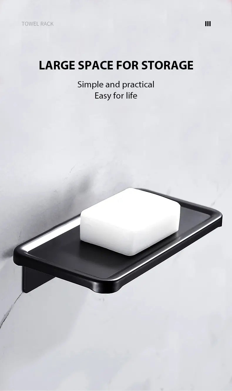 Space Aluminum Bathroom Towel and Toilet Paper Holder