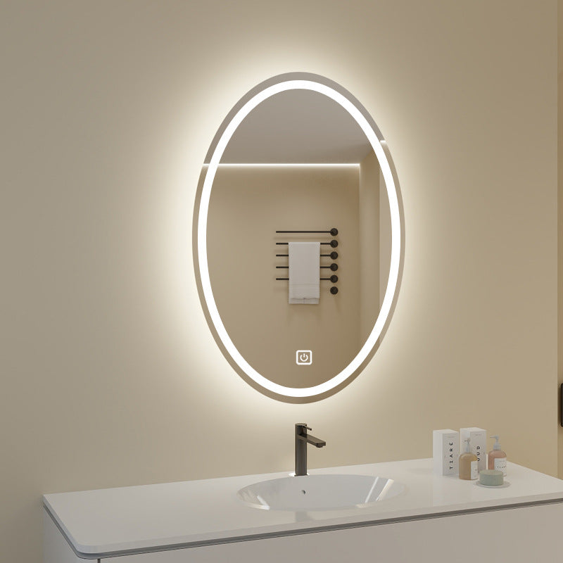 Smart LED Oval Bathroom Mirror with Anti-Fog Lighting