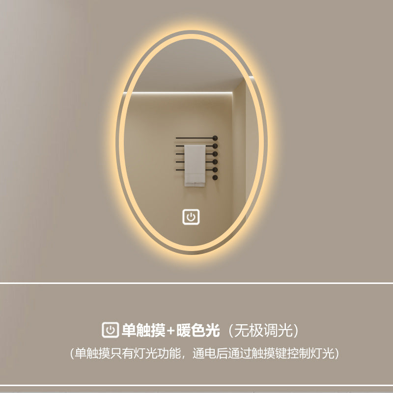 Smart LED Oval Bathroom Mirror with Anti-Fog Lighting