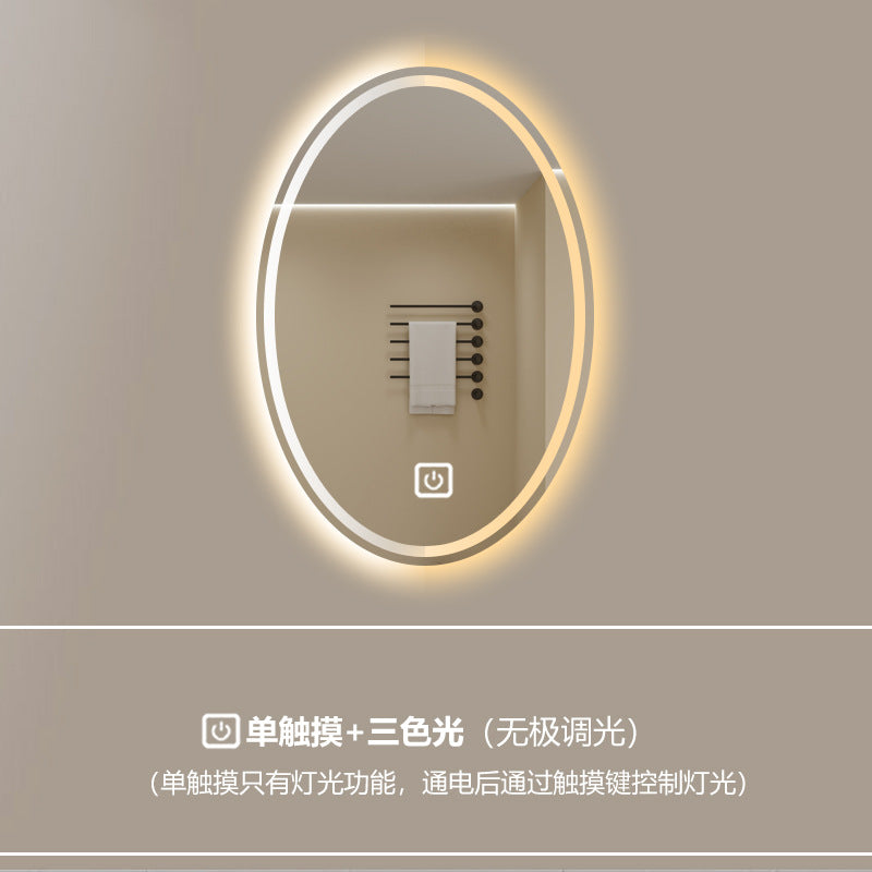 Smart LED Oval Bathroom Mirror with Anti-Fog Lighting