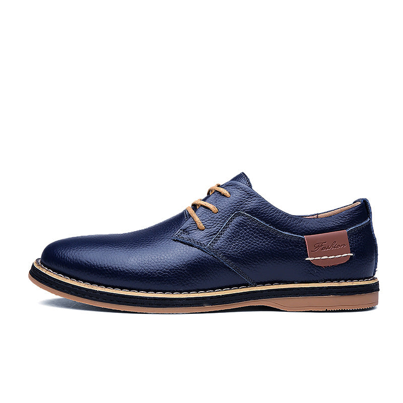 Men's Casual Leather Shoes - Genuine Cowhide Business Wear