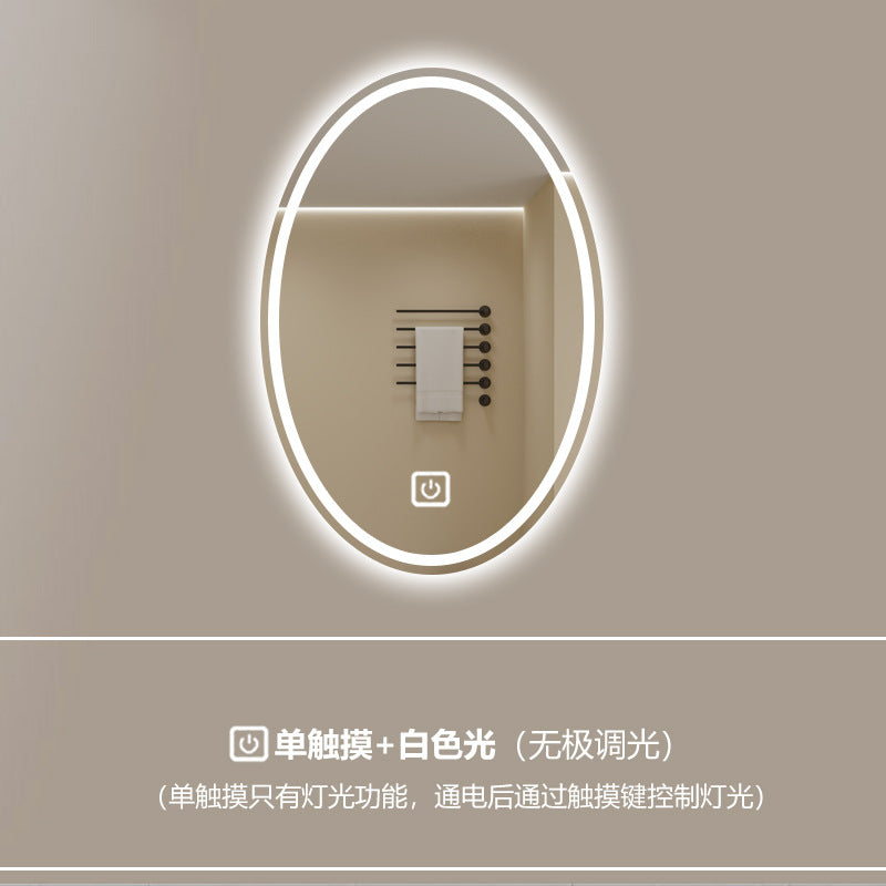 Smart LED Oval Bathroom Mirror with Anti-Fog Lighting