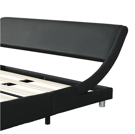 Faux Leather Upholstered Platform Bed Frame With LED Lighting With Remote Control And APP